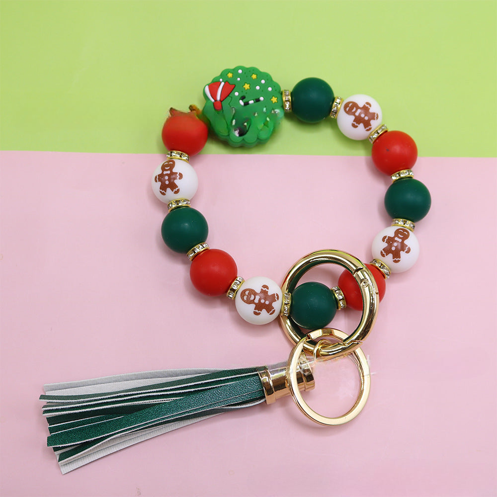 Wholesale Christmas Silicone Bracelet Keychain